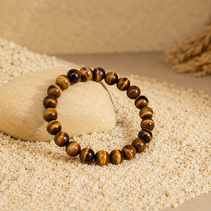 Premium Tiger Eye Bracelet | Natural Stone Beads | Confidence, Protection & Success