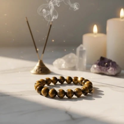 Premium Tiger Eye Bracelet | Natural Stone Beads | Confidence, Protection & Success